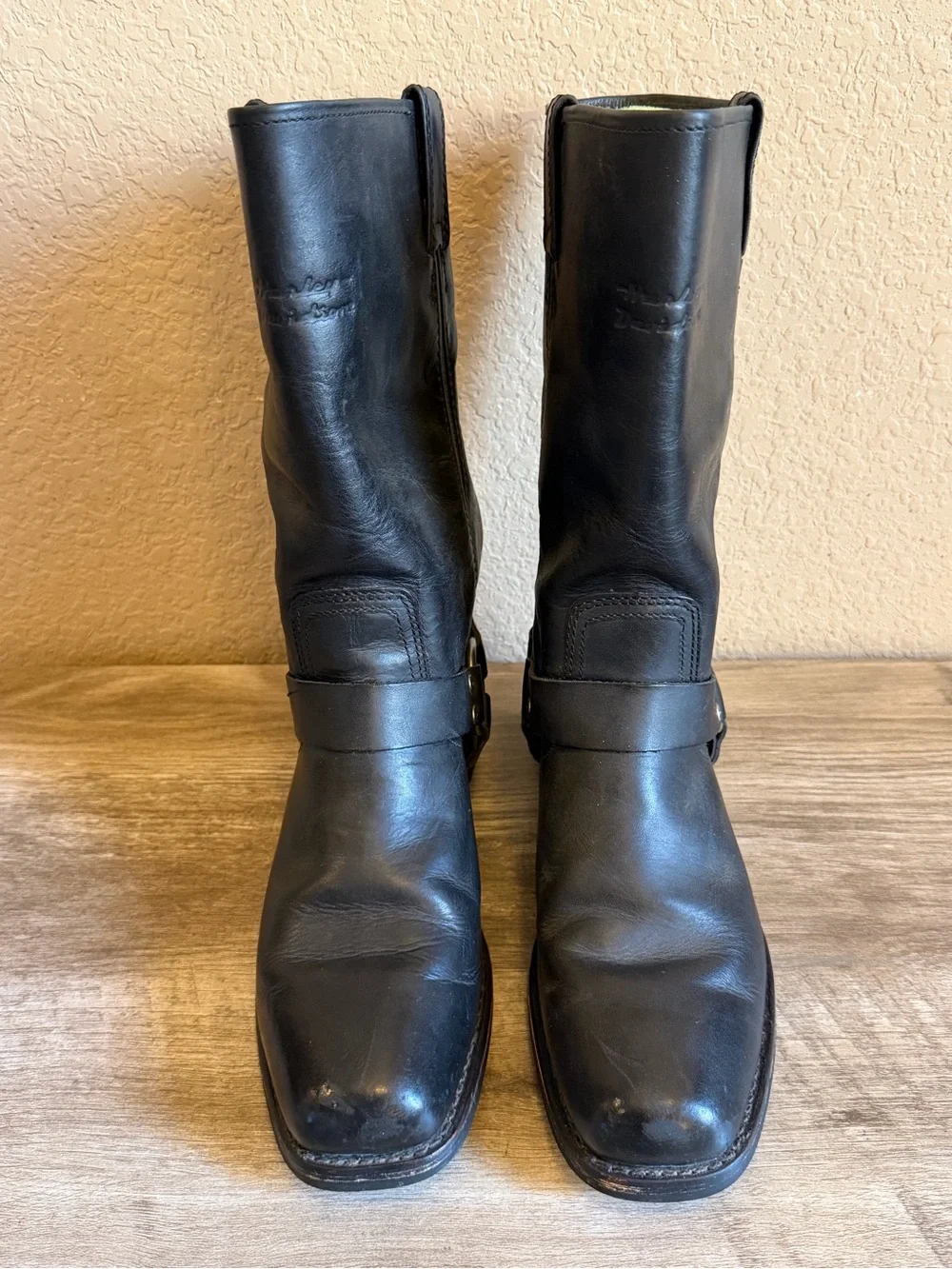 Harley Davidson Harness Square Toe Motorcycle Boots